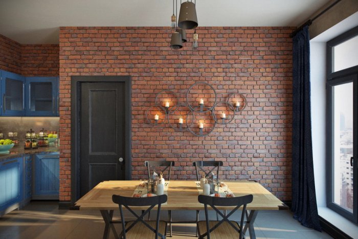 Декор стен в стиле лофт