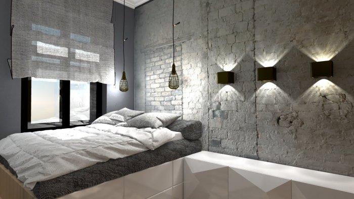 Декоративная штукатурка в интерьере лофт каменные стены