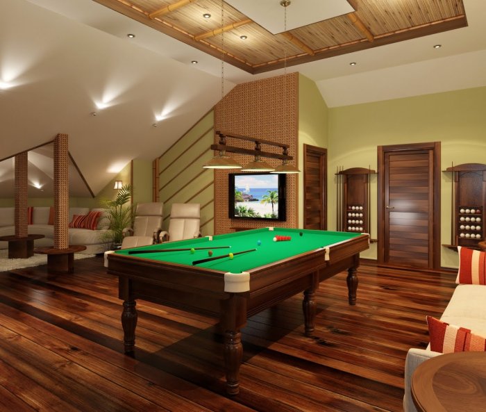 Бильярдная комната в частном доме