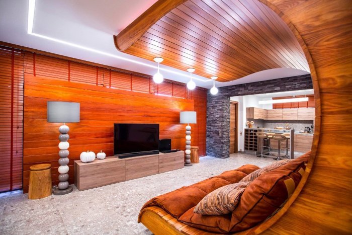Отделка деревом в интерьере