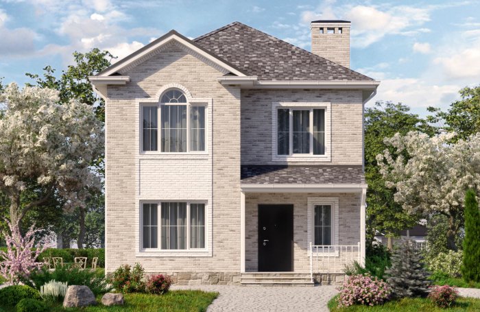 Дом из светлого кирпича