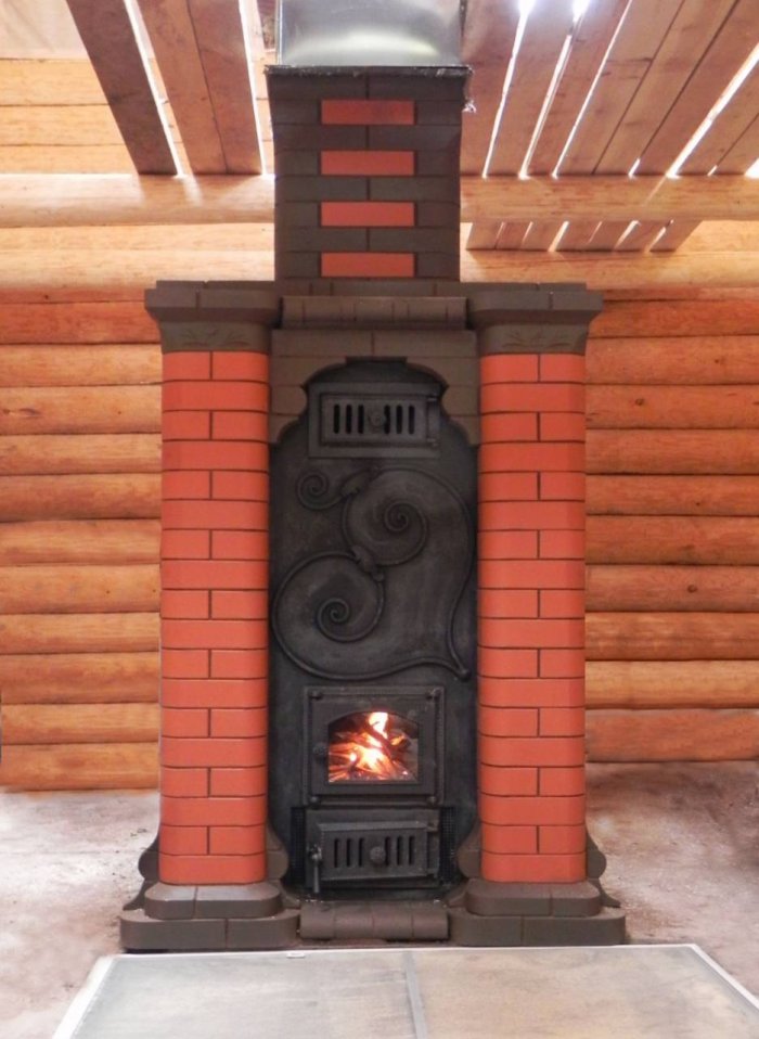 Обложить железную печь кирпичом