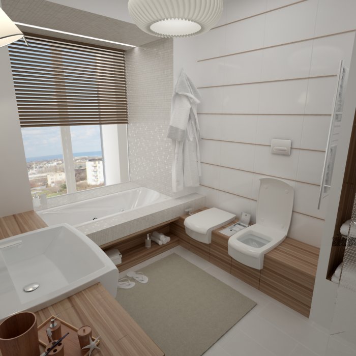 Планировка ванной с окном