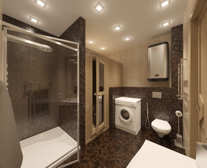 Совмещенный санузел с душевой кабиной