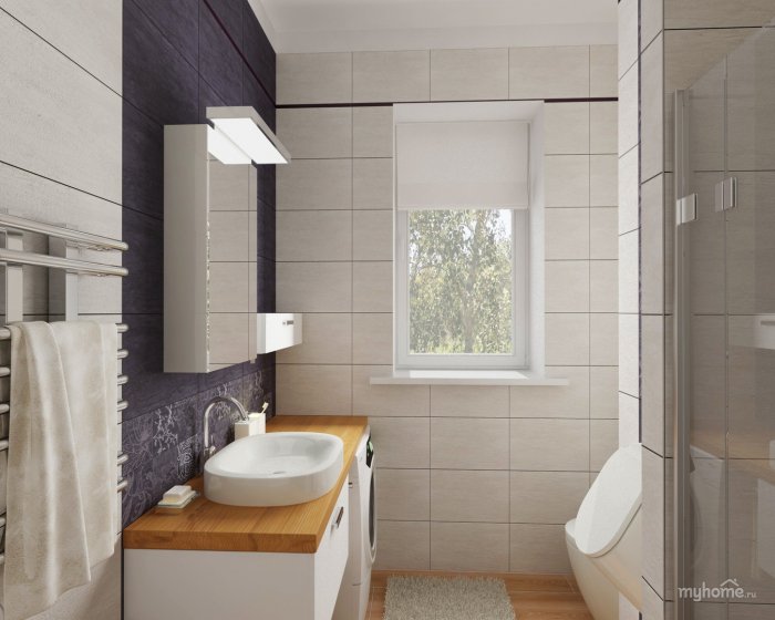 Маленькая ванная с окном