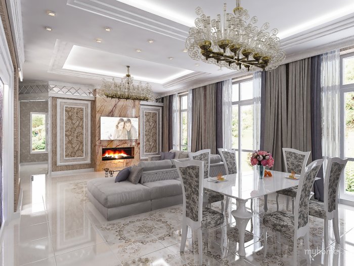 Гостиная Неоклассика в столовой