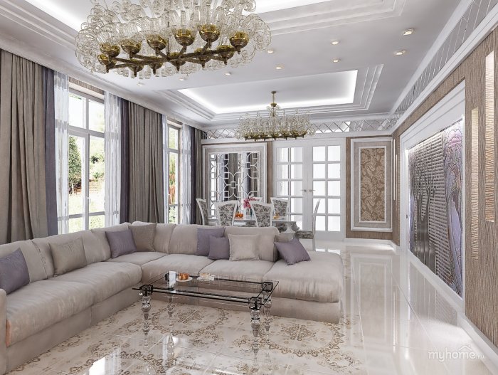 Натяжные потолки в стиле Неоклассика