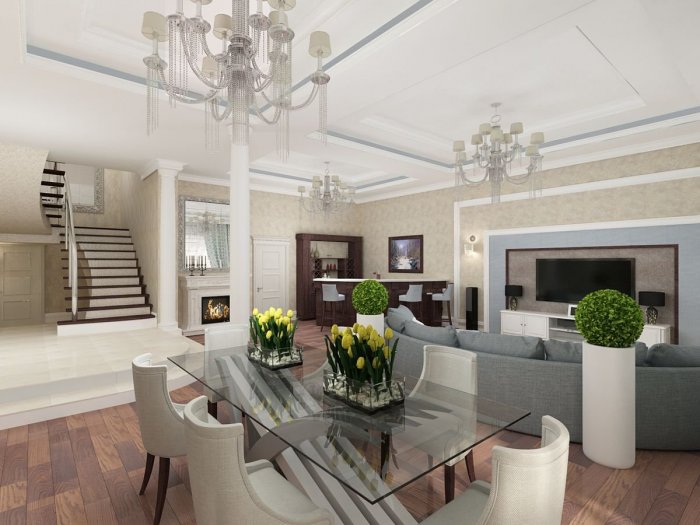Интерьер дома в неоклассическом стиле