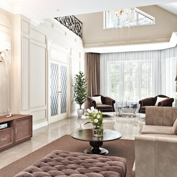 Интерьер загородного дома в стиле Неоклассика