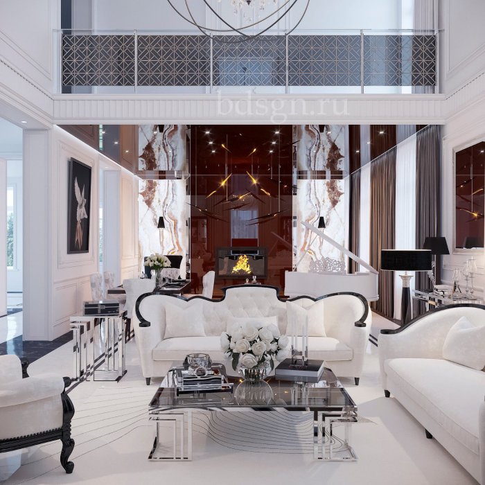 Элитная гостиная в стиле Неоклассика