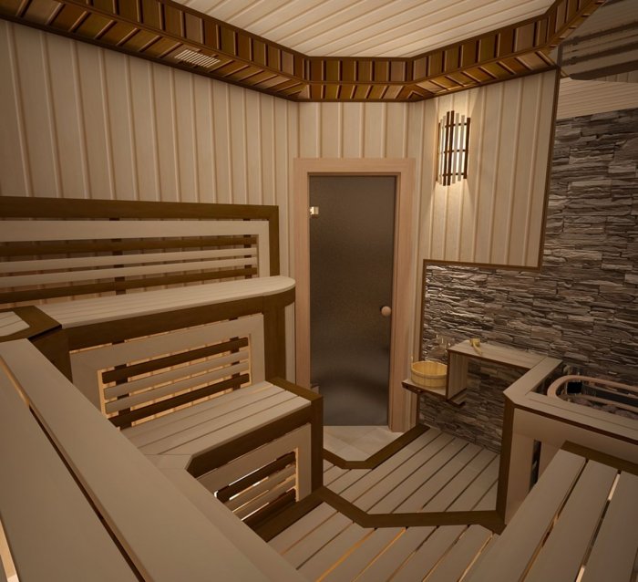 Дизайнерская отделка бани