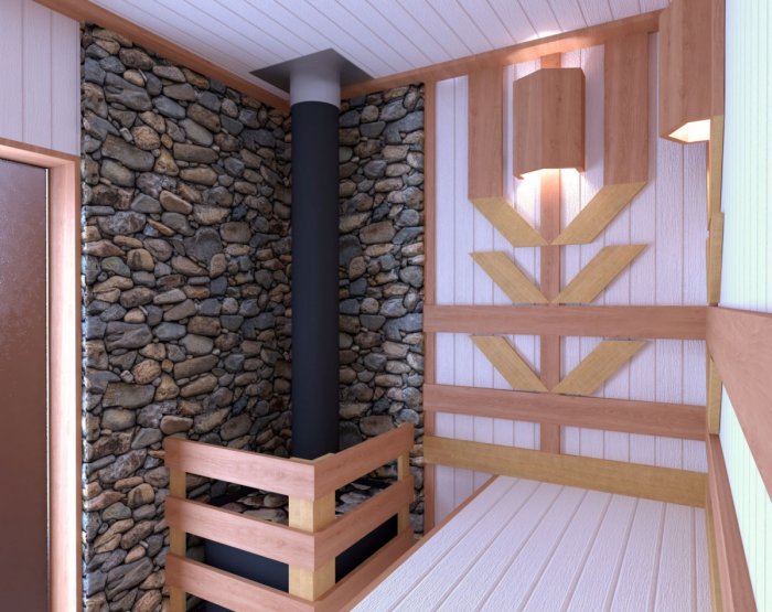 Интерьер маленькой бани