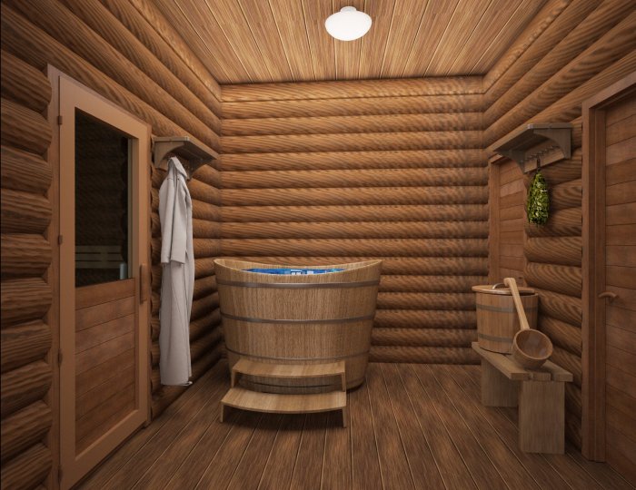 Купель в помывочной