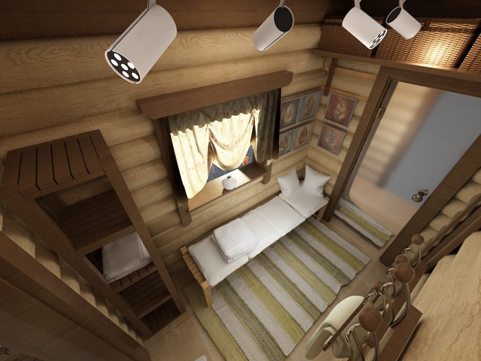 Раздевалка в бане интерьер