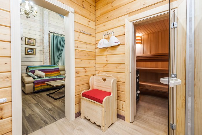 Баня из клееного бруса внутри