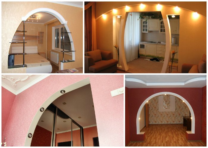 Арка в дверной проем из гипсокартона