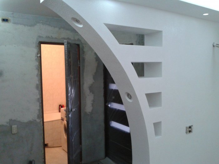 Фигурные арки из гипсокартона