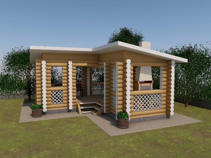 Угловые беседки проекты