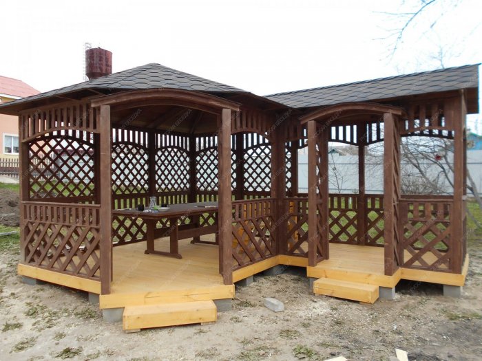 Деревянные угловые беседки