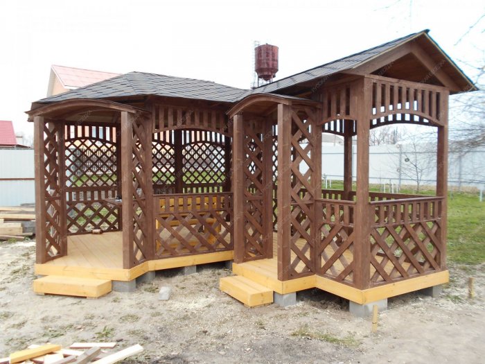 Угловая мини беседка