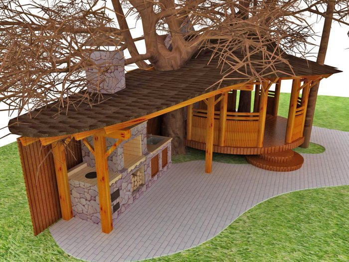 Беседка экостиль