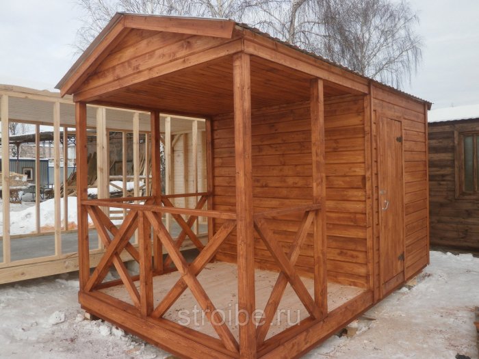 Бытовка с беседкой