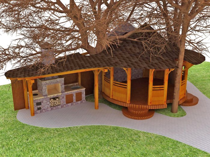 Необычные беседки из дерева