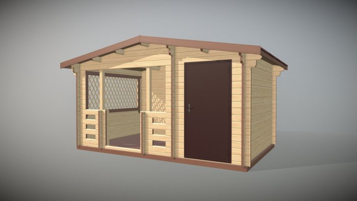 Хозблок с беседкой под одной крышей