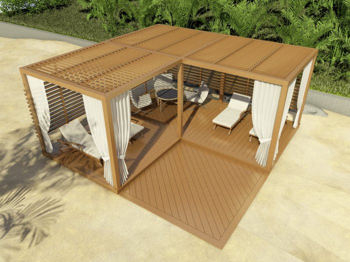 Угловая беседка на даче