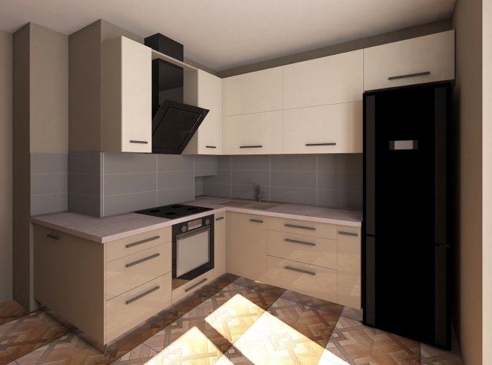 Кухни акрил с пеналом