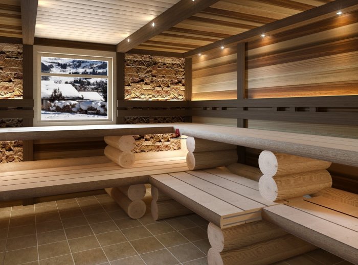 Интерьер современной бани
