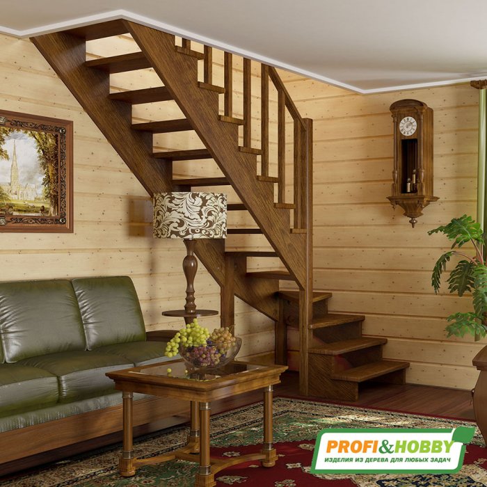 Лестница деревянная к001м