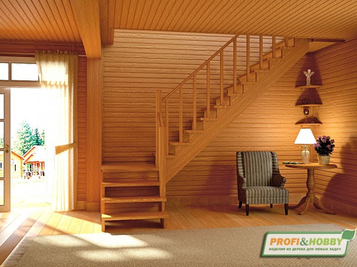 Лестница из сосны к-002м/1