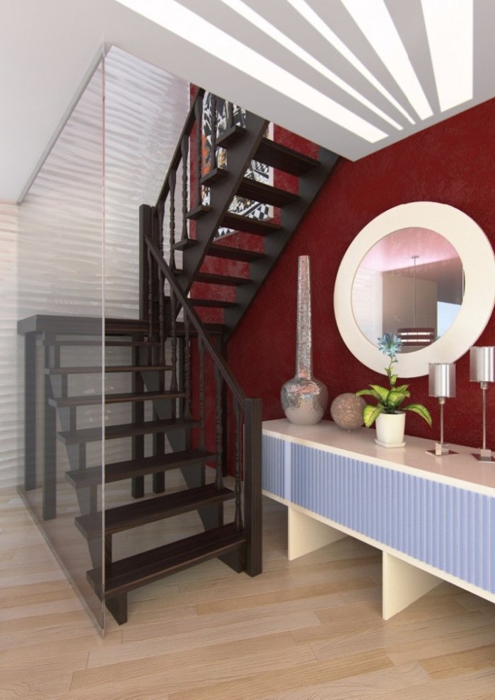 Лестница лес-01 универсальная поворот 180