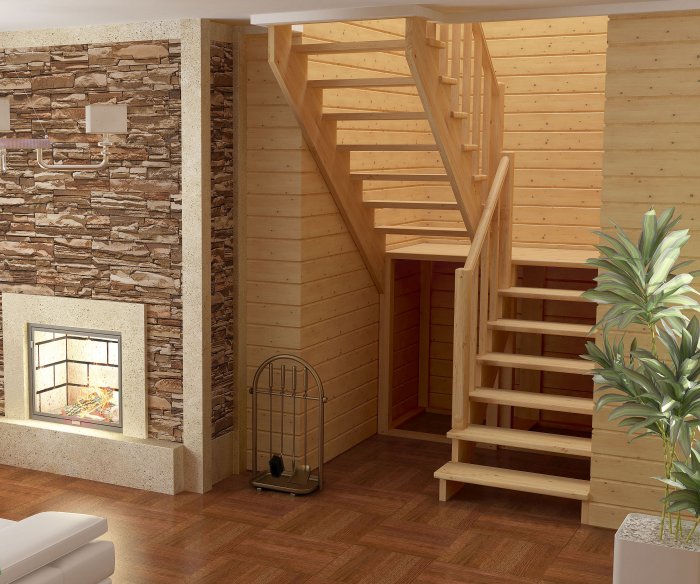 Лестница деревянная к004м