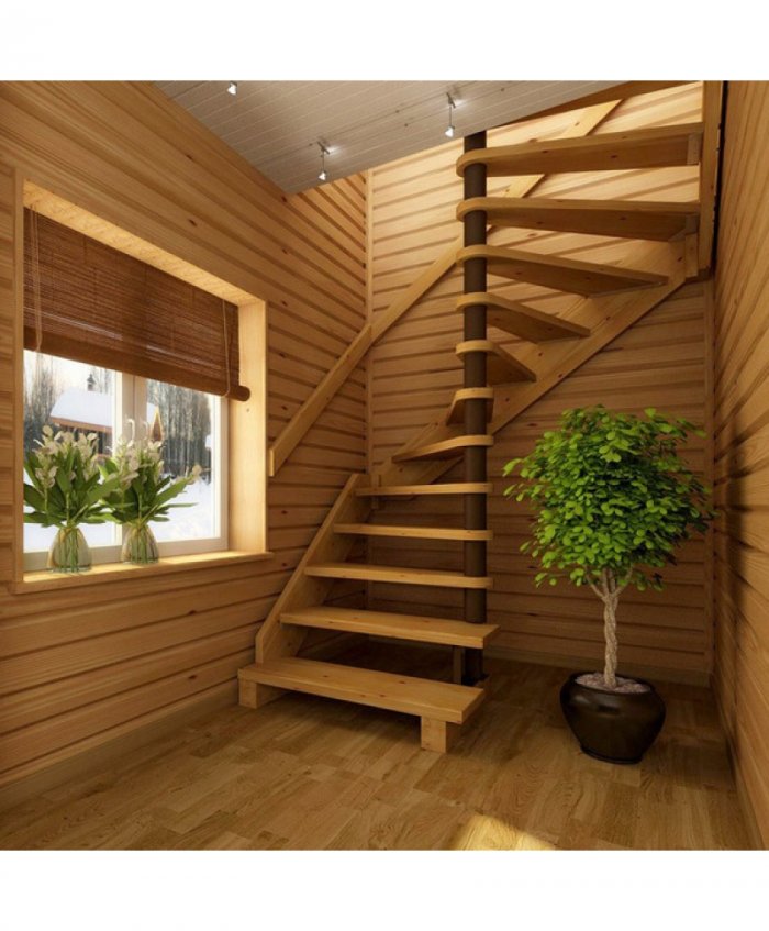 Лестница винтовая деревянная