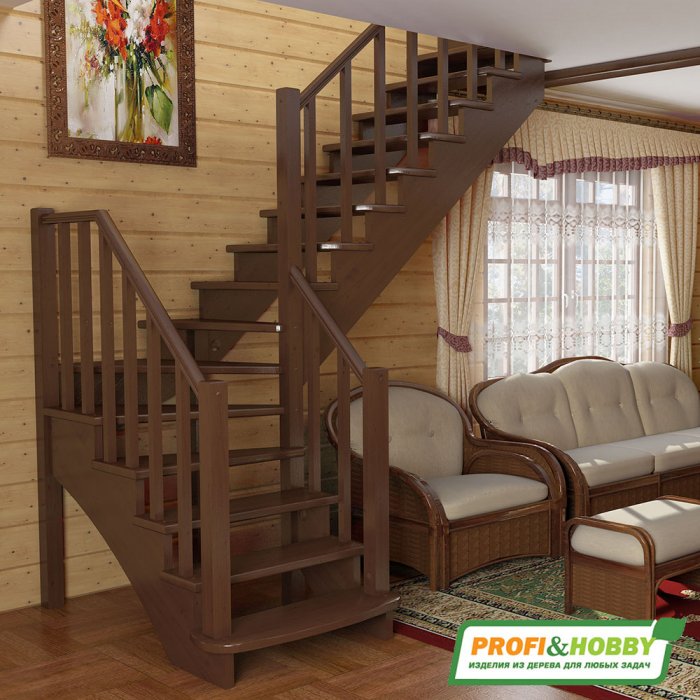 Лестница деревянная к-022м