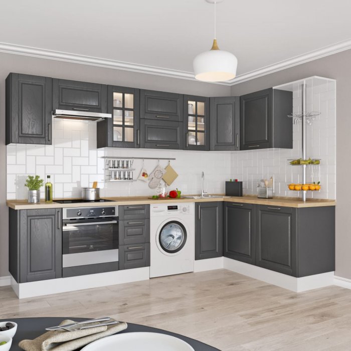 Кухня Леда синяя Леруа