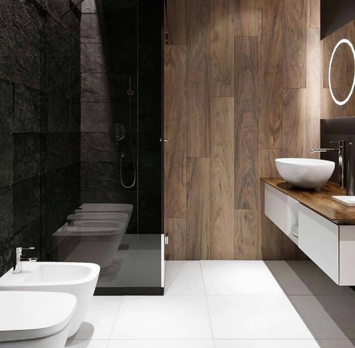 Санузел керамогранит под дерево