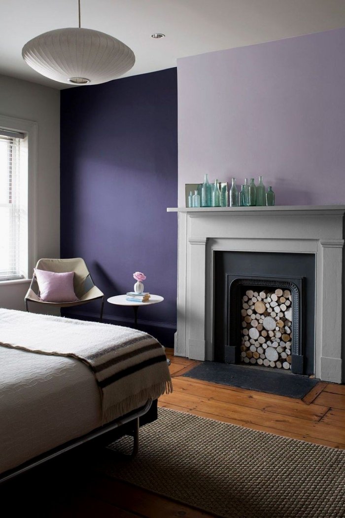 Стены в спальне краска