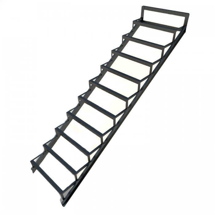 Одномаршевая лестница из профильной трубы 40 х 20