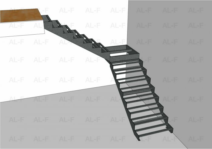 Лестничный марш с площадкой
