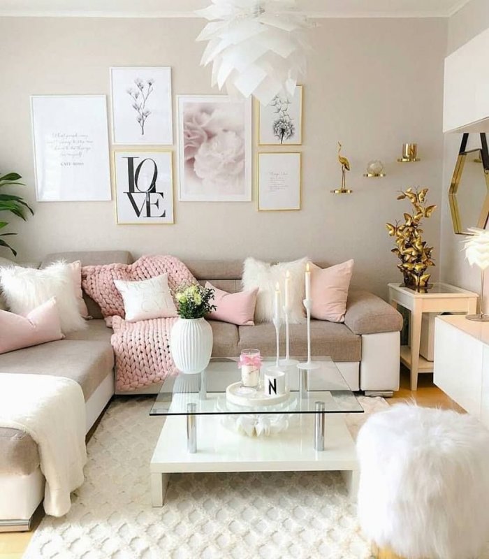 Гостиная в пастельных тонах