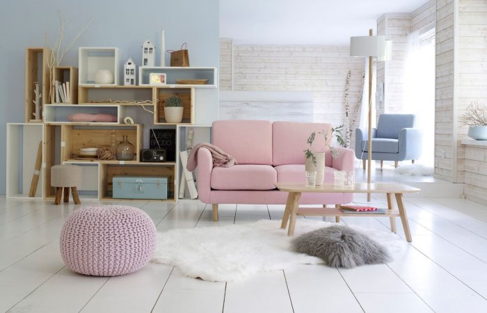 Интерьер впостельных тонах