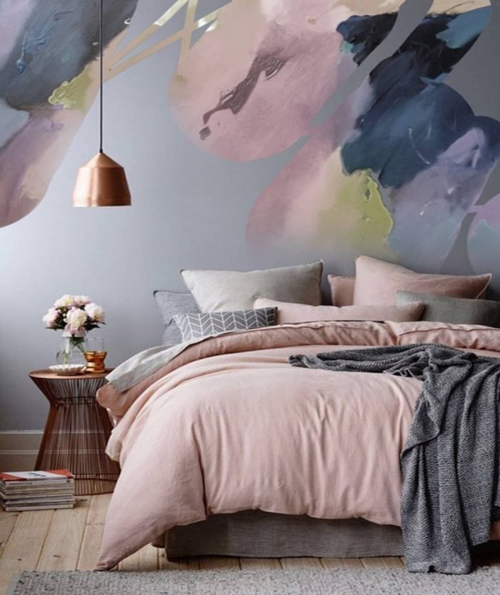 Пепельно розовый цвет в интерьере