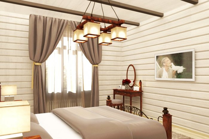 Имитация бруса в интерьере