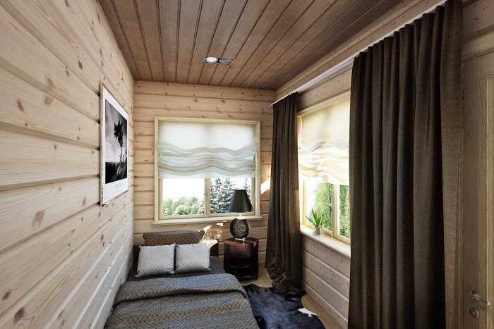 Имитация бруса в интереьер