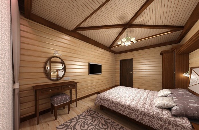 Имитация бруса в интерьере