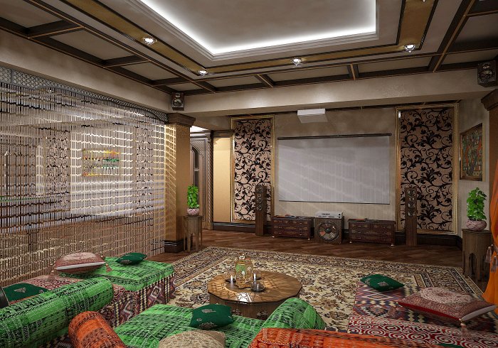 Одноэтажный дом в Восточном стиле