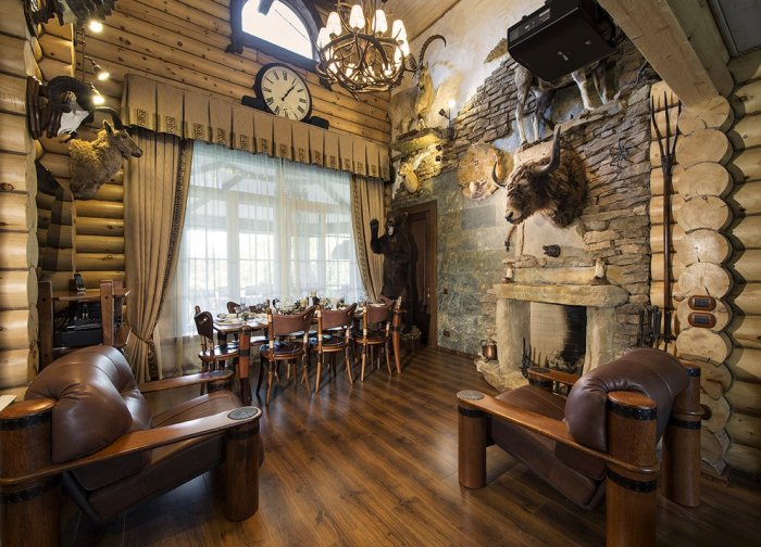 Охотничий домик интерьер